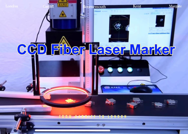 Máquina de marcado láser de fibra automática CCD industrial