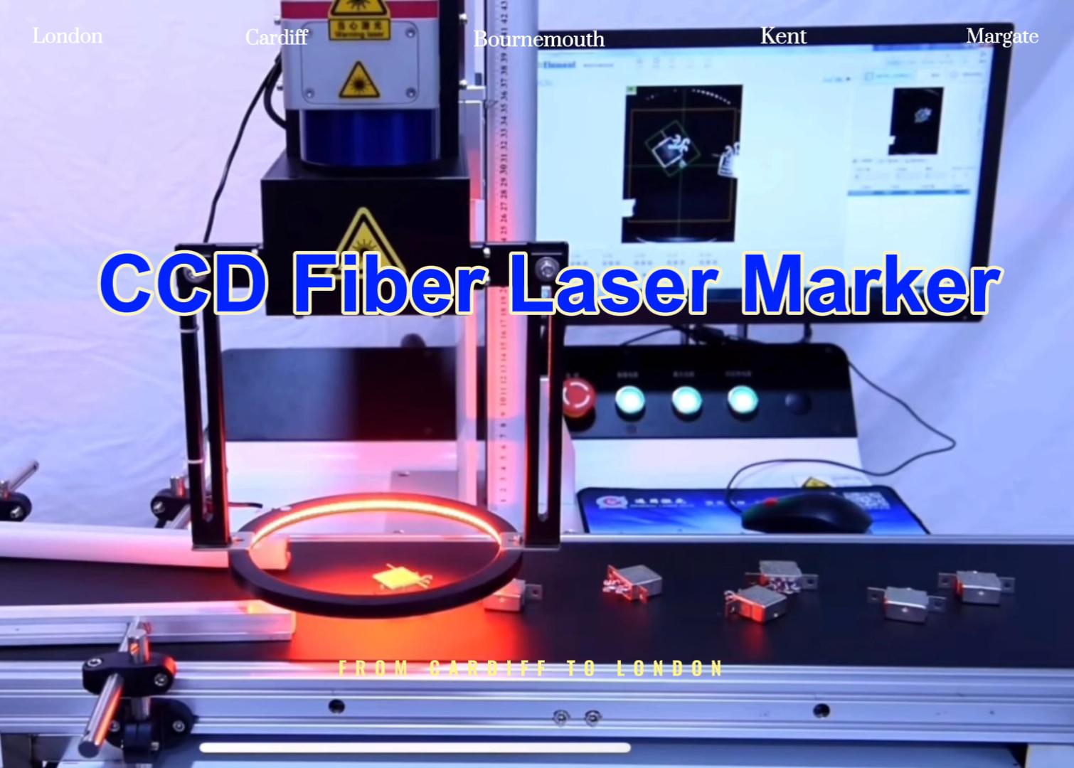 Marcadora láser de fibra de posicionamiento visual Auto Focus CCD