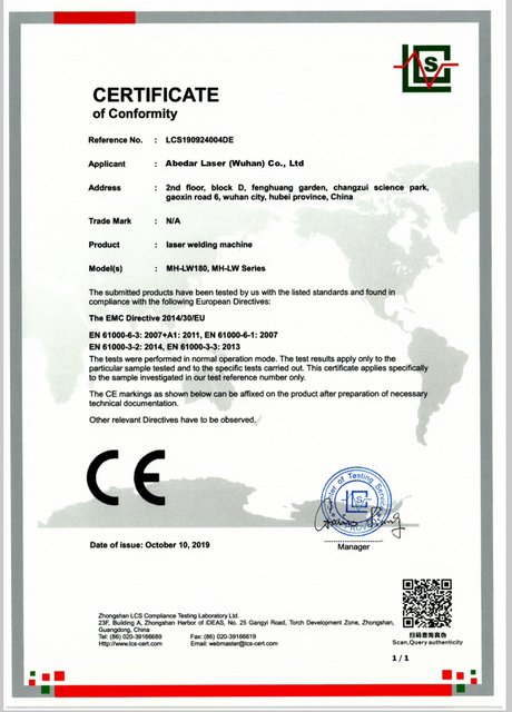 Máquina de soldadura láser con certificado CE